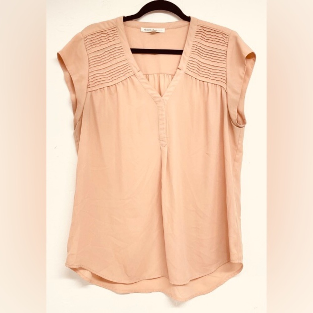 Daniel Rainn Peach Short Sleeve Shell Blouse Small